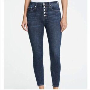 Pistola 'Aline' High Rise Dark Wash Skinny Ankle Jeans w/ Button Fly - Size 28